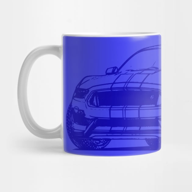 Shelby Mustang GT350 Blue Sketch by CharlieCreator